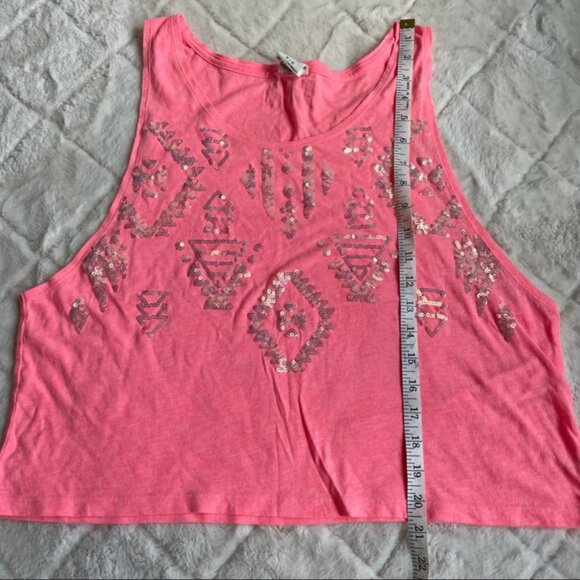 Victoria's Secret PINK | Coral Aztec Sequin Muscle Tee | Size Medium - Picture 9 of 9